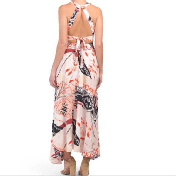 Anthropologie Abel The Label Charolette Maxi Dress- Abstract Print Halter Maxi - Picture 2 of 14